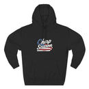 Patriotic 'Puck Off Canada' Fleece Hoodie — USA Flag Graphic Pullover Printify