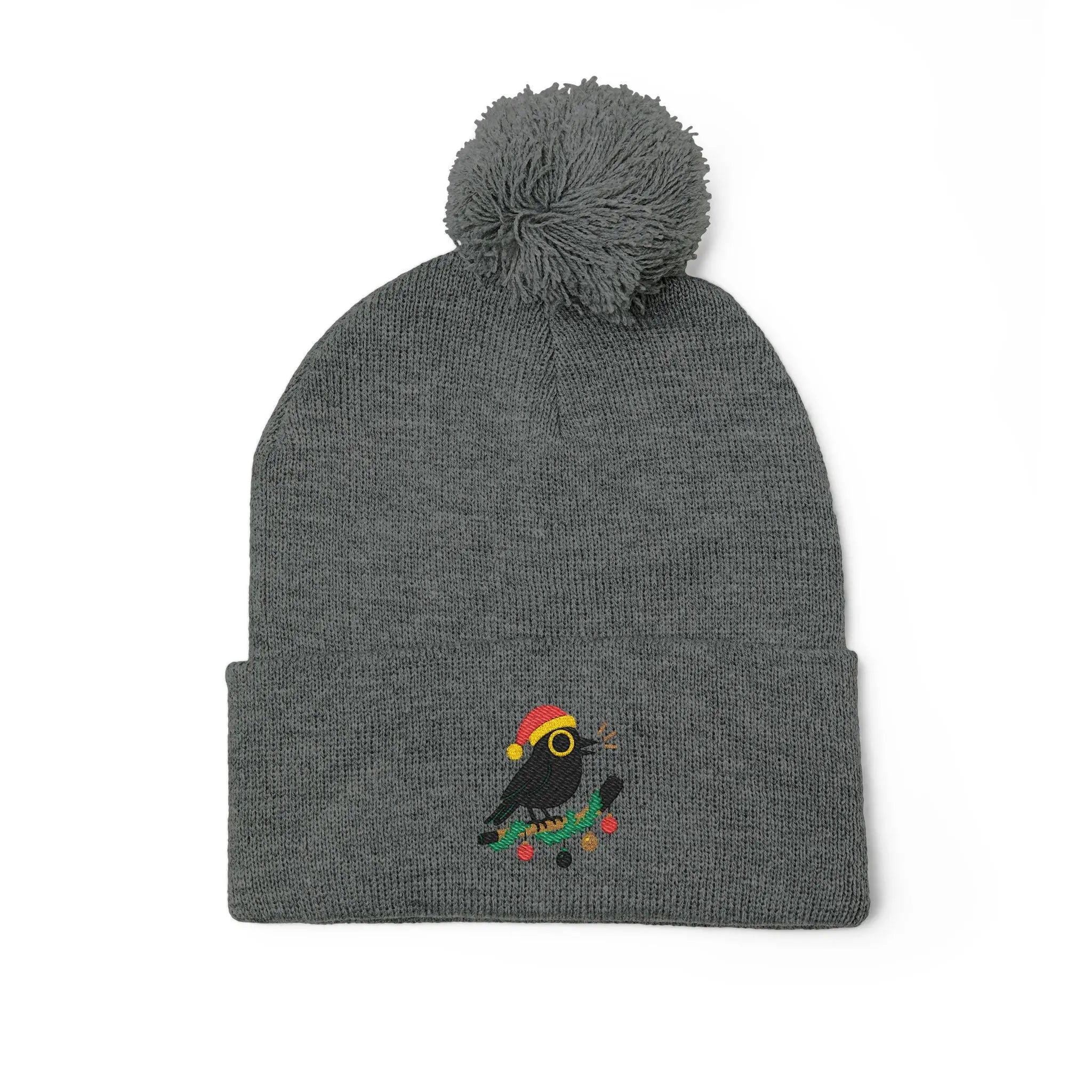 Copy of Embroidered Pom-Pom Knit Beanie — Cozy Winter Hat with Subtle Logo Printify