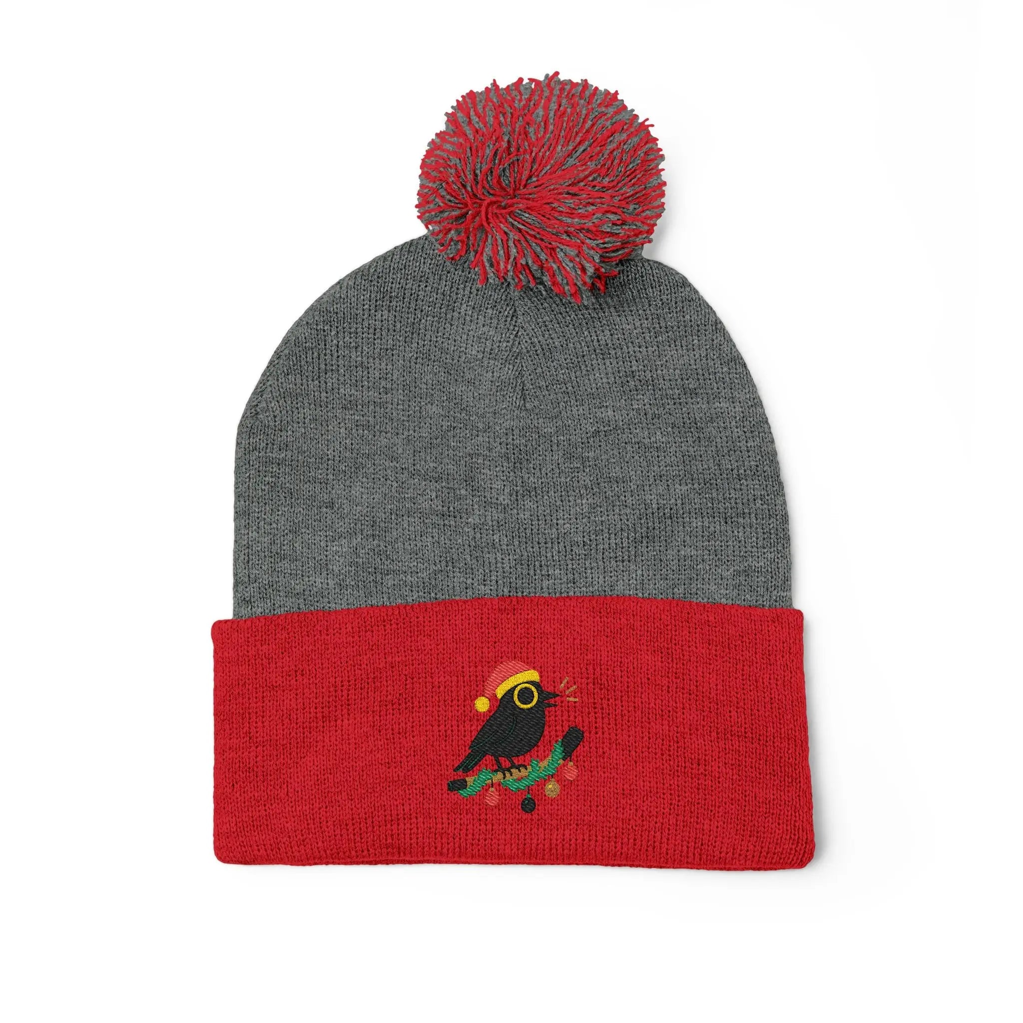 Copy of Embroidered Pom-Pom Knit Beanie — Cozy Winter Hat with Subtle Logo Printify