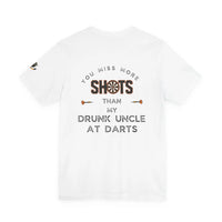 Hockey T-Shirt  - Drunk Uncle at Darts Printify