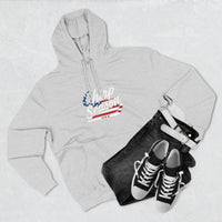 Patriotic 'Puck Off Canada' Fleece Hoodie — USA Flag Graphic Pullover Printify