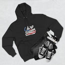 Patriotic 'Puck Off Canada' Fleece Hoodie — USA Flag Graphic Pullover Printify