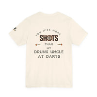 Hockey T-Shirt  - Drunk Uncle at Darts Printify