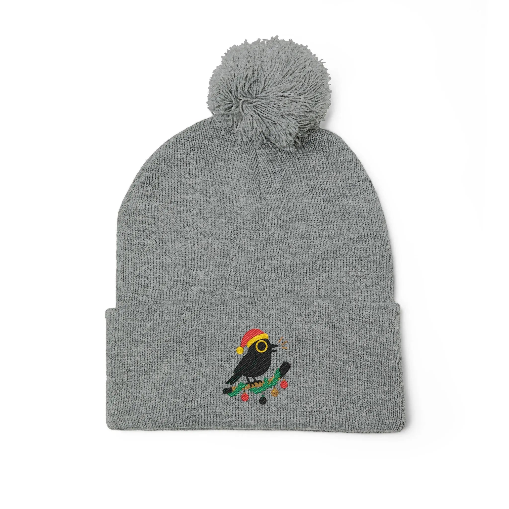 Copy of Embroidered Pom-Pom Knit Beanie — Cozy Winter Hat with Subtle Logo Printify