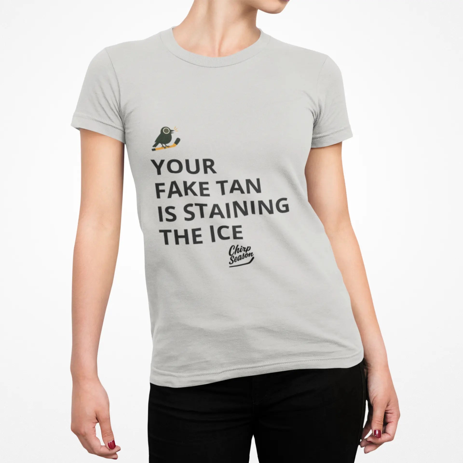 Hockey T-Shirt - Fake Tan Staining Ice Printify