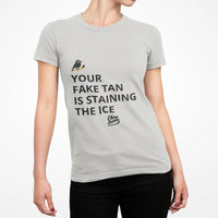 Hockey T-Shirt - Fake Tan Staining Ice Printify