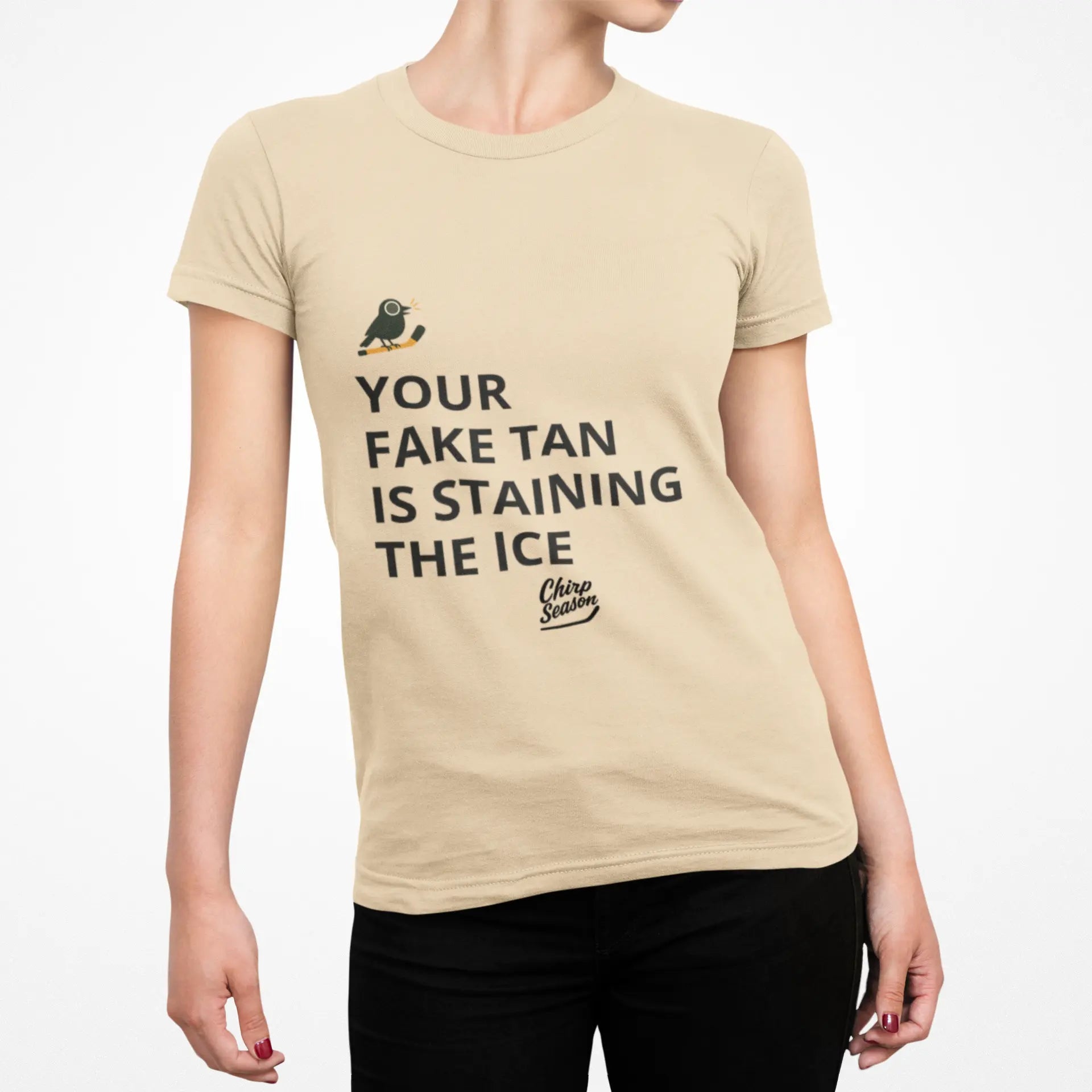 Hockey T-Shirt - Fake Tan Staining Ice Printify
