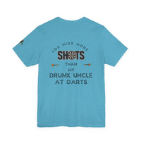 Hockey T-Shirt  - Drunk Uncle at Darts Printify