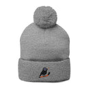 Chirp Season - Pom-Pom Knit Cap Embroidery - Bird Logo Printify