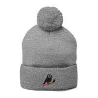 Chirp Season - Pom-Pom Knit Cap Embroidery - Bird Logo Printify